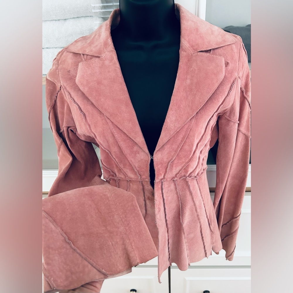 Arden B Mauve/light Pink Suede Jacket XS